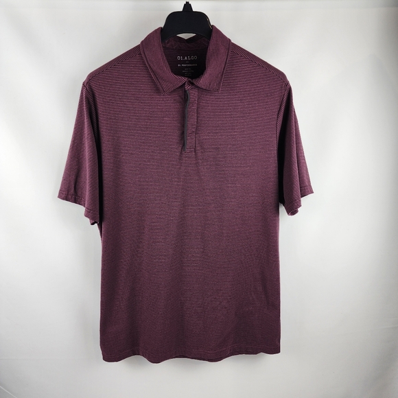 01.Algo Other - 01.Algo Polo Shirt Mens XL Burgundy Black Performance Short Sleeve